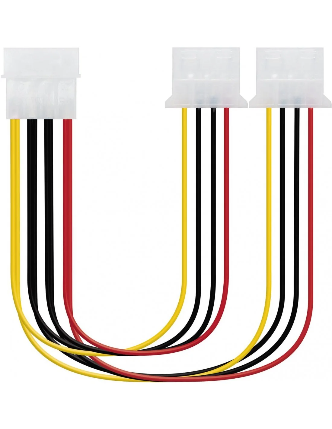 Nanocable 10.19.0401 Splitter Alimentación Molex 4-Pin Macho a 2x Molex 4-Pin 20cm Multicolor