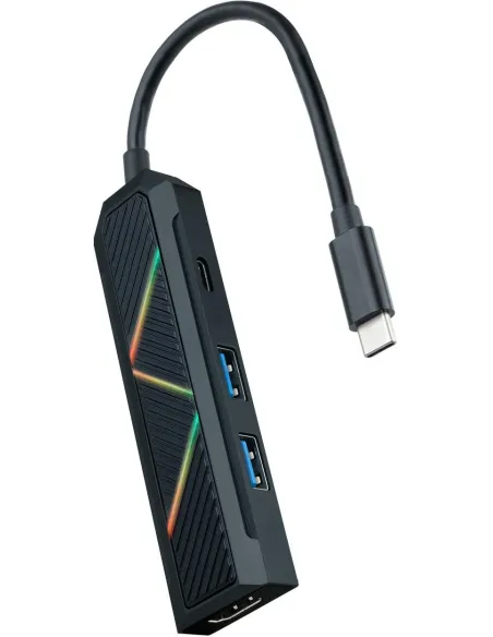 Nanocable 10.16.0401 HUB USB-C 3.0 a USB-A 3.0/USB-C 3.0/HDMI 4 Puertos 15 cm Negro