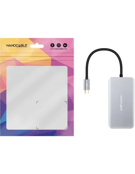 Nanocable 10.16.1005 HUB USB-C 3.0 a USB-C 3.0/USB-A 3.0 5 Puertos 15 cm Gris