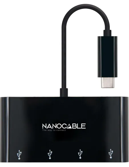 Nanocable 10.16.4401-BK USB-C 3.0 a USB-A 3.0 4 Puertos 10cm Negro