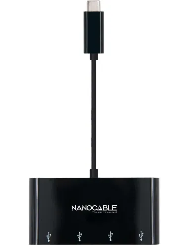 Nanocable 10.16.4401-BK USB-C 3.0 a USB-A 3.0 4 Puertos 10cm Negro