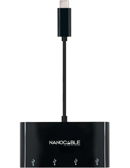 Nanocable 10.16.4401-BK USB-C 3.0 a USB-A 3.0 4 Puertos 10cm Negro