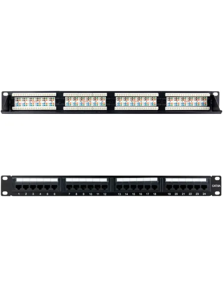 Nanocable 10.21.4124 Panel de Parcheo De 24 Puertos RJ45 Cat.6A UTP para Rack de 19" 1U