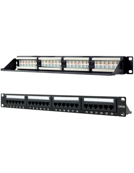 Nanocable 10.21.4124 Panel de Parcheo De 24 Puertos RJ45 Cat.6A UTP para Rack de 19" 1U