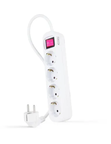 Nanocable 10.37.0004 Regleta de Enchufes de 4 Tomas con Interruptor 1.4M Blanca