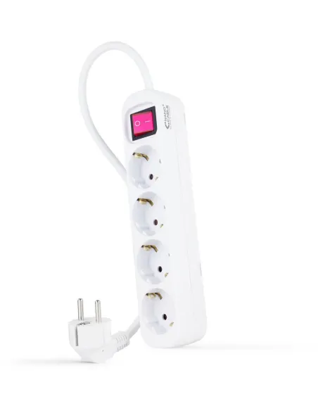 Nanocable 10.37.0004 Regleta de Enchufes de 4 Tomas con Interruptor 1.4M Blanca