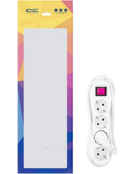 Nanocable 10.37.0004 Regleta de Enchufes de 4 Tomas con Interruptor 1.4M Blanca