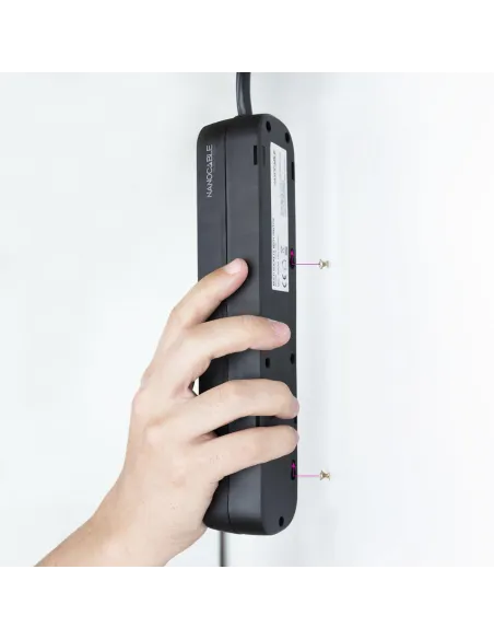 Nanocable 10.37.0004-BK Regleta 4 Tomas con Interruptor 1.4M Negro