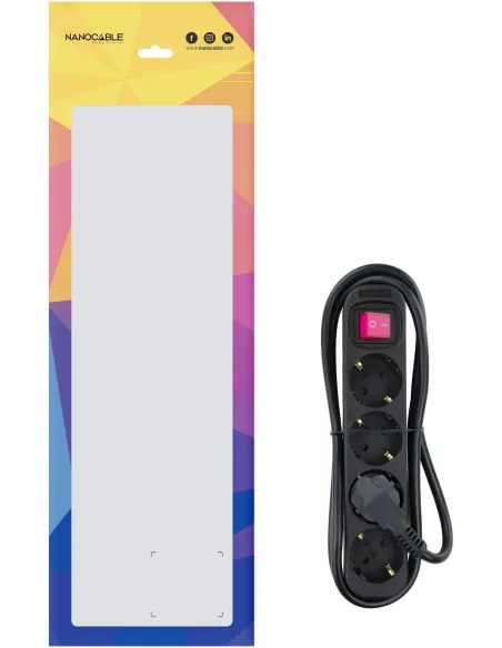 Nanocable 10.37.0004-BK Regleta 4 Tomas con Interruptor 1.4M Negro