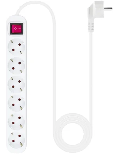 Nanocable 10.37.0006 Regleta 6 Tomas con Interruptor Blanca