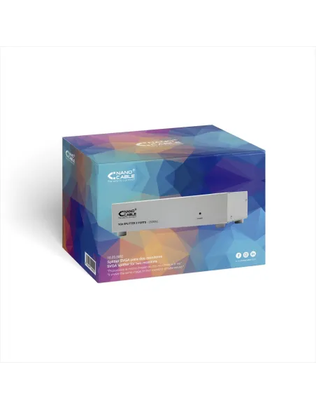 Nanocable 10.25.0002 Splitter Full HD VGA 2 Puertos Negro