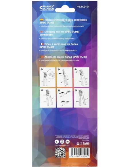 Nanocable 10.31.0101 Tenaza Crimpadora para Conectores 8P8C (RJ45)