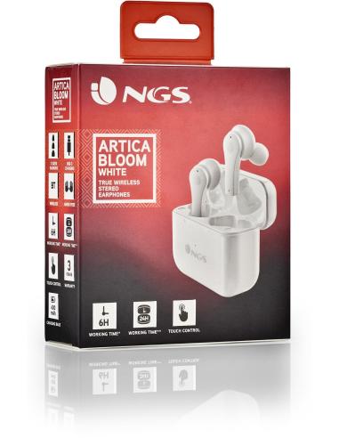 NGS Artica Bloom Auriculares Bluetooth Blancos