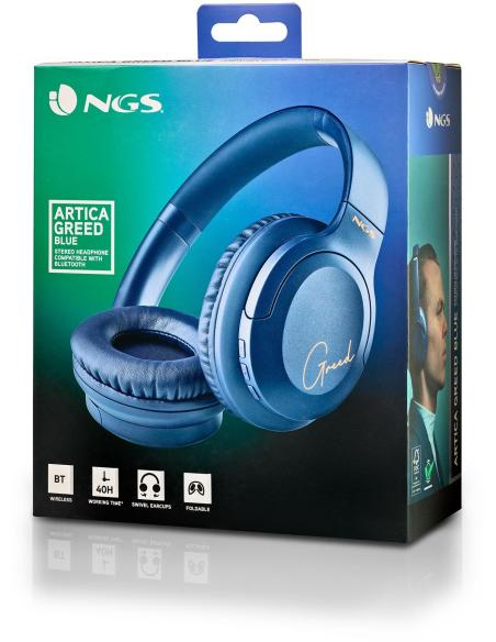 NGS Artica Greed Blue Auriculares Inalámbricos Bluetooth Azules