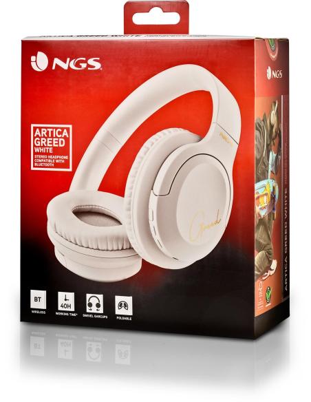 NGS Artica Greed White Auriculares Inalámbricos Bluetooth Blancos