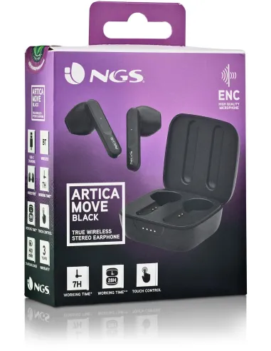 NGS Artica Move Auricular Inalámbrico Negro