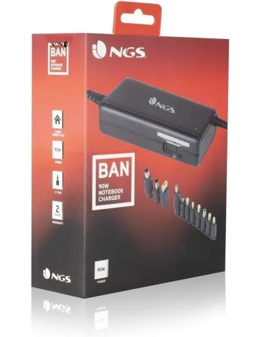 NGS Ban Cargador para Portátil 90W Negro
