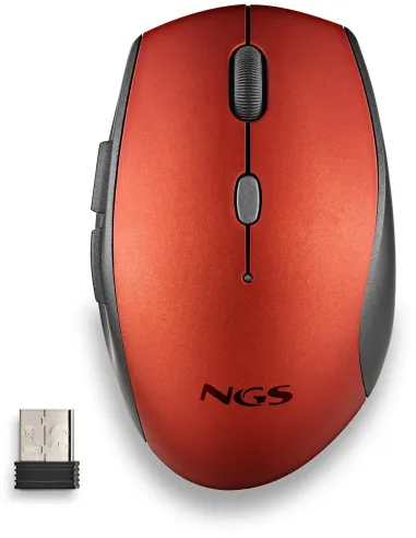NGS BEERED Ratón Inalámbrico 1600DPI Rojo