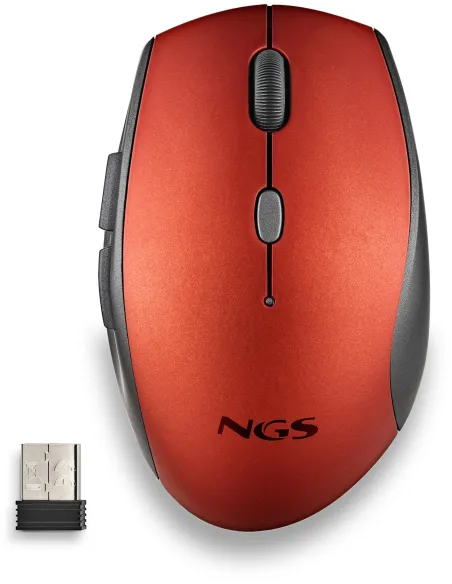 NGS BEERED Ratón Inalámbrico 1600DPI Rojo