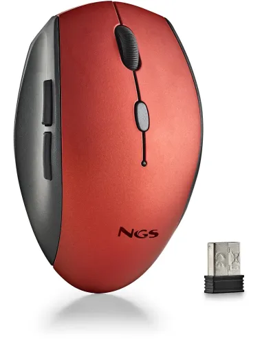 NGS BEERED Ratón Inalámbrico 1600DPI Rojo