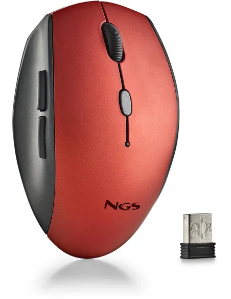 NGS BEERED Ratón Inalámbrico 1600DPI Rojo