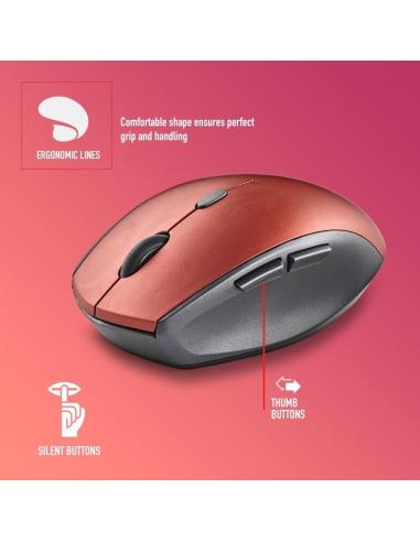 NGS BEERED Ratón Inalámbrico 1600DPI Rojo
