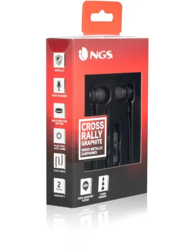 NGS Cross Rally Auriculares con Micrófono Graphite