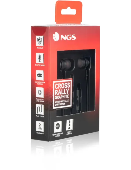NGS Cross Rally Auriculares con Micrófono Graphite