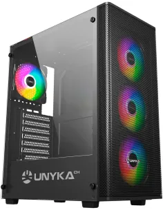 UNYkach Mir 100 Caja ATX Gaming Cristal Templado ARGB USB 3.2 Negra-CAJA58437