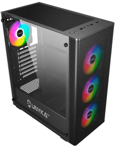 UNYkach Mir 100 Caja ATX Gaming Cristal Templado ARGB USB 3.2 Negra