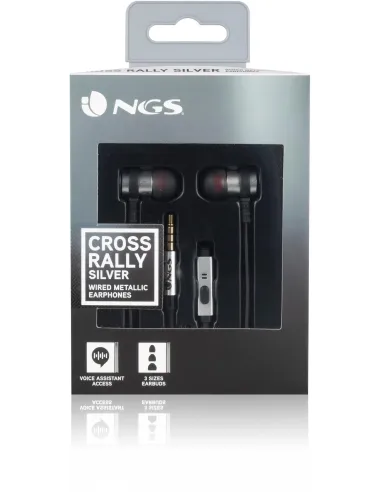 NGS Cross Rally Auriculares con Micrófono Plata