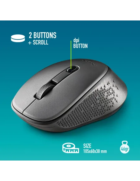 NGS DEWGRAY Ratón Inalámbrico 800/1600DPI Gris