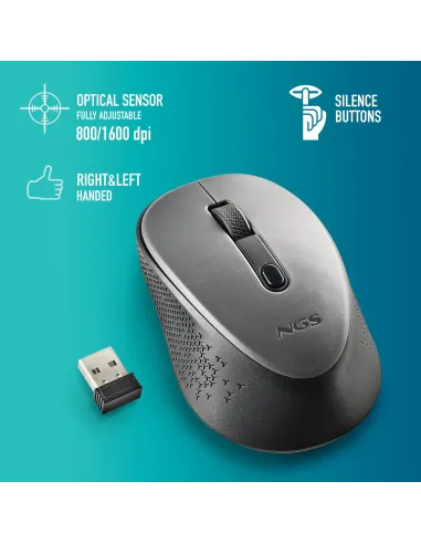 NGS DEWGRAY Ratón Inalámbrico 800/1600DPI Gris