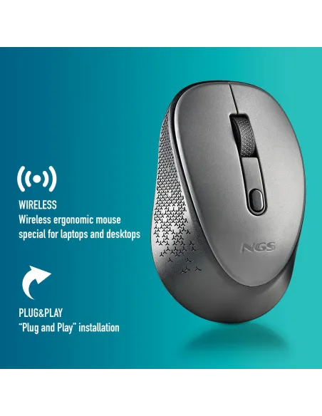 NGS DEWGRAY Ratón Inalámbrico 800/1600DPI Gris