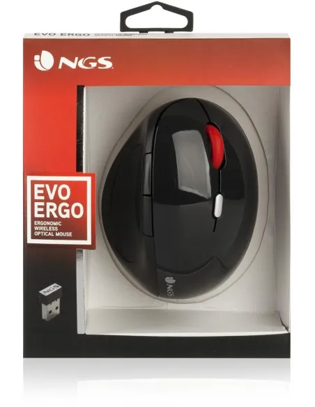 NGS Evo Ergo Ratón Ergonómico Negro