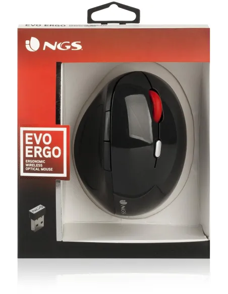 NGS Evo Ergo Ratón Ergonómico Negro