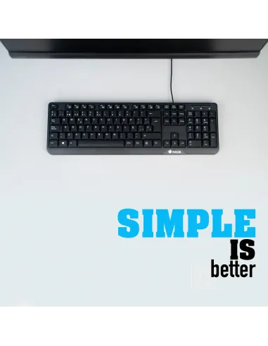 NGS Funky V3 Teclado USB Multimedia Plug & Play 1.4m Qwerty Español Negro