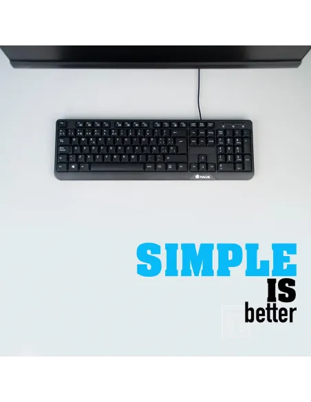 NGS Funky V3 Teclado USB Multimedia Plug & Play 1.4m Qwerty Español Negro