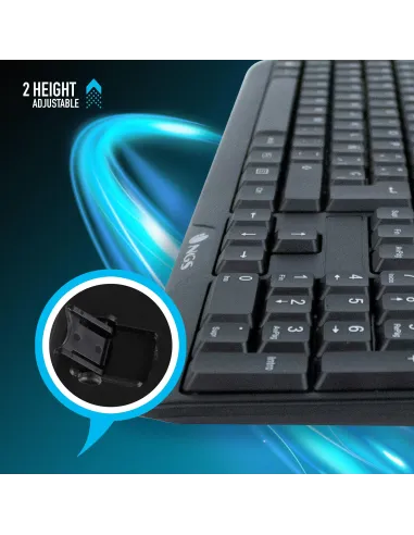 NGS Funky V3 Teclado USB Multimedia Plug & Play 1.4m Qwerty Español Negro