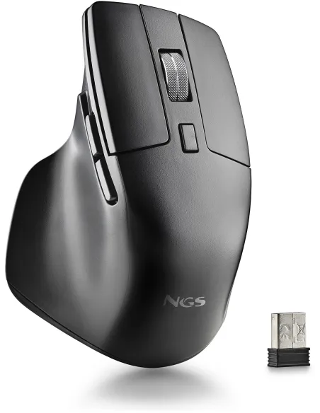 NGS HIT-RB Ratón Inalámbrico Recargable 1600DPI Negro