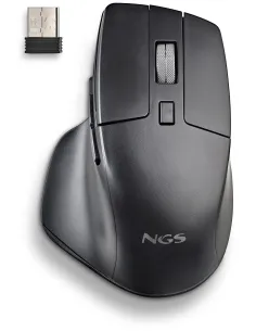NGS HIT-RB Ratón Inalámbrico Recargable 1600DPI Negro