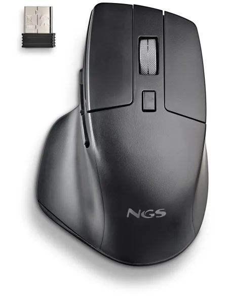 NGS HIT-RB Ratón Inalámbrico Recargable 1600DPI Negro