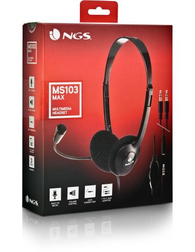 NGS MS103MAX Auriculares con Cable Negro