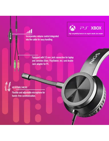 NGS MSX 11 Pro Auriculares con Micrófono Negros
