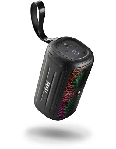 NGS Roller Beast Black Altavoz Portátil Bluetooth RGB 32W Resistente al Agua IPX5 Negro