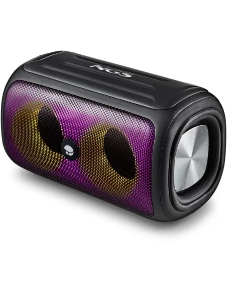 NGS Roller Beast Black Altavoz Portátil Bluetooth RGB 32W Resistente al Agua IPX5 Negro