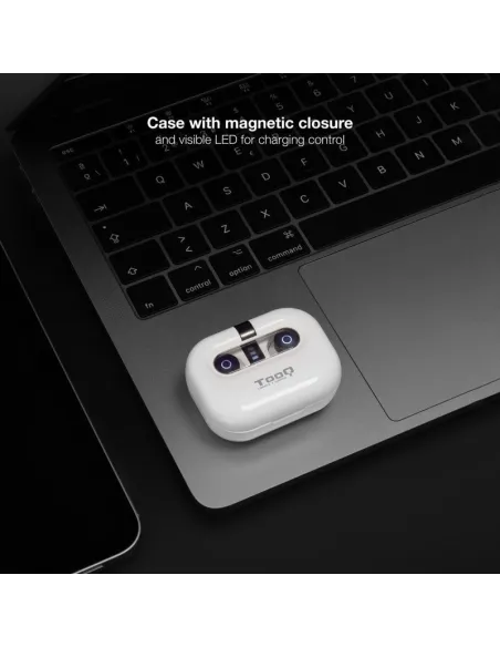 TooQ Bender TQBWH-0031W Auriculares Bluetooth con Estuche de Carga Blancos