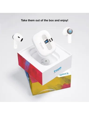 TooQ Bender TQBWH-0031W Auriculares Bluetooth con Estuche de Carga Blancos