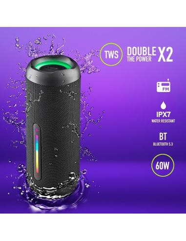 NGS Roller Furia 2 Altavoz Inalámbrico RGB Negro