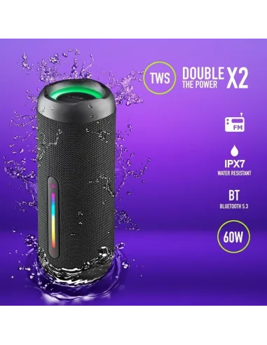 NGS Roller Furia 2 Altavoz Inalámbrico RGB Negro